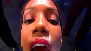 Two sluts shows cum swaps facials and bukkakes