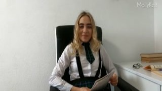 !MollyKelt - Schoolgirl Cum in Extra Classes With the P