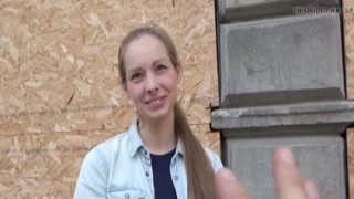 Petite German student casted on street