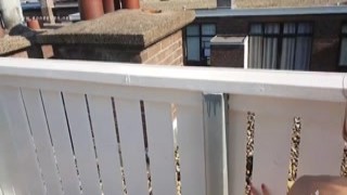 Anne Eden - Shy Girl fuck on Rooftop and getting caught