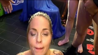 Facials and cumshots with behind banging on bibi