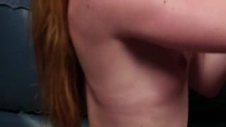 Wicked hottie gets cumshot on her face eating all the e