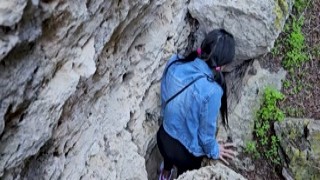 Public sex in a cave with Thai MILF slut