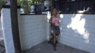 Horny blonde milf Bambie hard