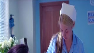 Two horny nurses give patient oral exam