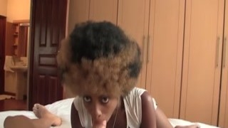 Natural Afro Slut Sucking White Man In Amateur Casting