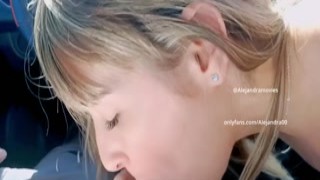 Alejandramoviess - Blonde Girl Gives Me a Blowjob in My Car, After Work