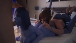 3D Sex Compilation - Heroes from Overwatch Fuck in Threesome