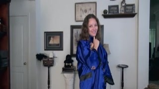 WeAreHairy - Penelope Jones - Blue Robe Black Bra