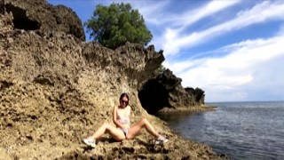 PassionBunny - Hot walking with PassionBunny and public orgasm near blue sea 2