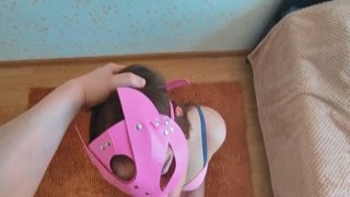 Helena Stark - Gorgeous babe in pink lingerie makes an amazing blowjob