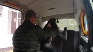 Sexy student pays for the taxi ride with a hot cock rid