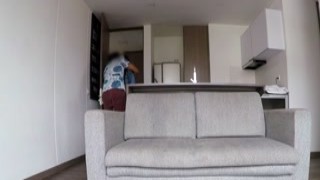 Crazy fans take pleasure in cucumber anal masturbation in the kitchen