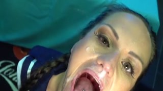 Mouth fucking cums and facials on Barbara Bieber