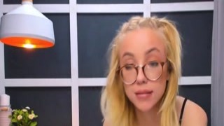 Cute Romanian Girl With Glasses Sucks On A Rubber Dick