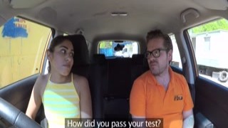 Student driver publicly sucks instructor before pussyfu