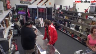 Curvy black pawnshop beauty fucked in shop after clitru