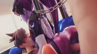 Sex Compilation of Widowmaker with Little Cunt Fuck in Threesome