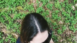 BabbyLittle - slobbery blowjob in the forest to an unknown guy