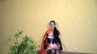 WeAreHairy - Sanita - Black Stockings Orange Cape