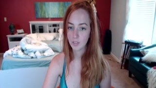 Petite redhead teen footfetish and dildo deep sucking