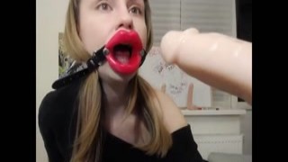 Passionate Dildo Sucking Solo Tease Amateur Up Close