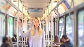 Kaylee Topless on the train