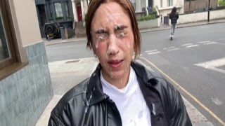 Artemis Carmona - Epic triple-facial cumwalk in London!