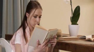 Ideal bookworm was seduced and shagged by elder lecture