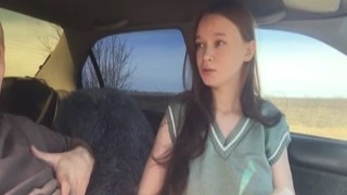 airaccoon - Schoolgirl gave a public blowjob in car and asked to take her home 2