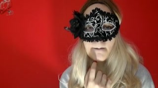 Cheese Cake - Met Her Husband With a Blowjob in a Mask and Stockings (Close up)