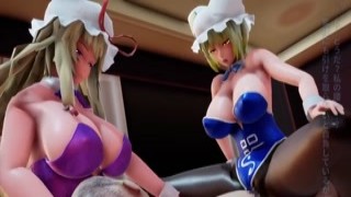 Big tits blonde 3D hentai teens riding cock