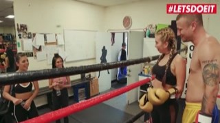 SCAMANGELS - Horny Sluts Fuck The Gym Owner On The Boxi