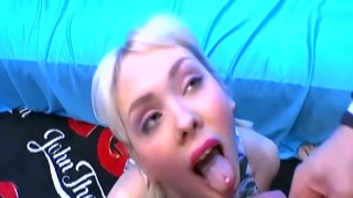 Cherry english enjoys cum mouth and facials