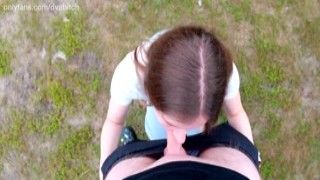 NikaBunny69 - I love sucking dick outdoors its more fun to swallow cum in public 2