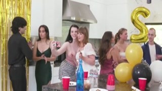 Lucky virgin guy fucked by his girlfriends