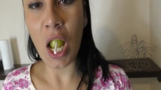 lovely riley reid with two braids takes a huge cock in her mouth