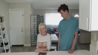 Nana gives a horny back rub to stepgrandson