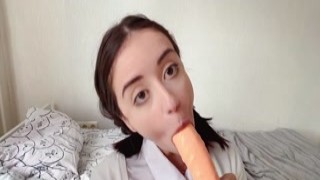 Taya Sia - Schoolgirl Learns to Suck Cock on Camera