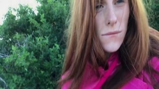 freckledRED - Exhibitionist freckledRED Rubs Her Big Clit Outdoors Until Moaning Orgasm