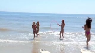 Teen surfer sluts in bikini fucked