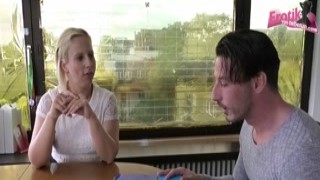 German chubby blonde college girl get fucked from teach