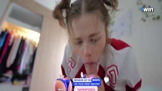 Unipcorn - Cute Schoolgirl Sucks Her Stepdads Cock While Hes on the Phone With His Wife