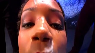 Two sluts shows cum swaps facials and bukkakes