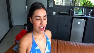 Latina teen model gives casting director a blowjob and has her pussy stuffed