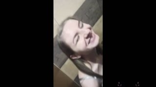 Eleo and Mish - Horny Girlfriend Take Dick in Cinema Toilet