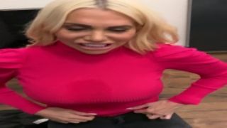 Appetizing humorous blonde Isabel Ice presses dick in her mouth for BJ