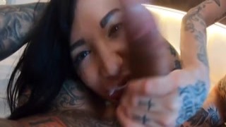 Alt Erotic - Adel Asanti and Megan Inky double blowjob and cumswap