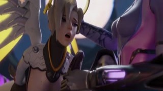 Cartoon Hot Mercy is Used as a Sex Slave