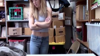 Teen shoplifter strips then gets fucked